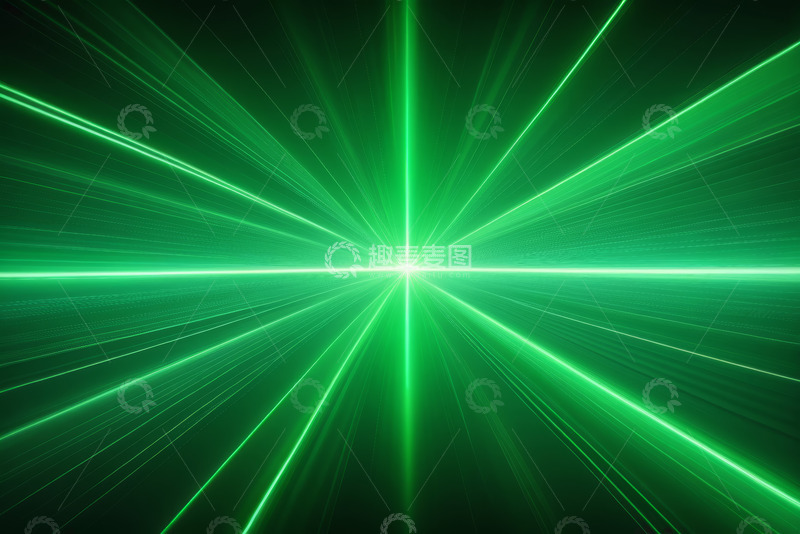 高清大图下载【趣麦麦图】绿色激光放射状背景素材