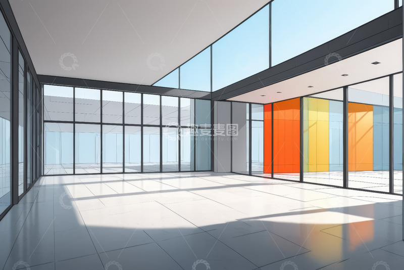 高清大图下载【趣麦麦图】现代室内空旷空间场景