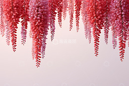 垂挂的粉红色花簇