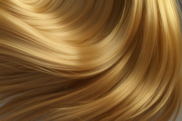 金色波浪质感头发特写