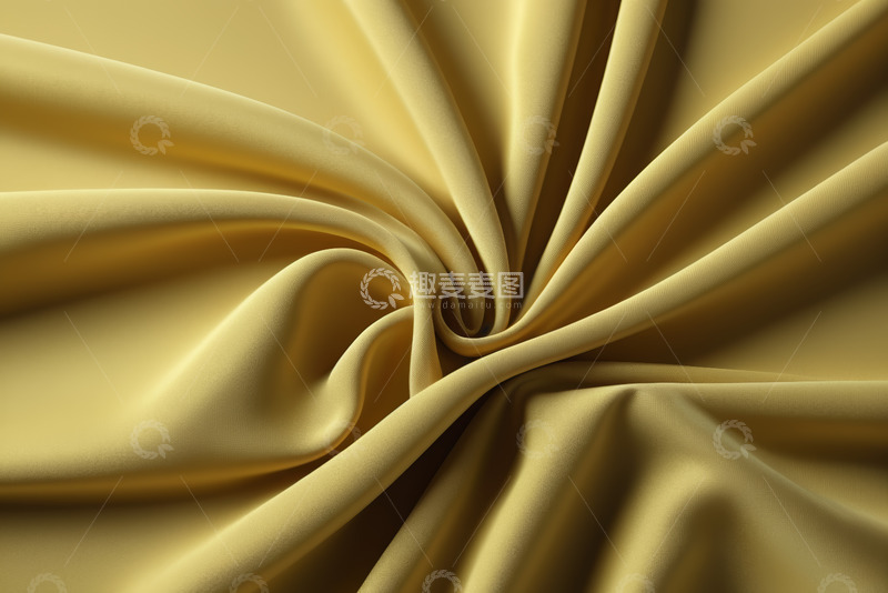 高清大图下载【趣麦麦图】金黄色织物褶皱特写