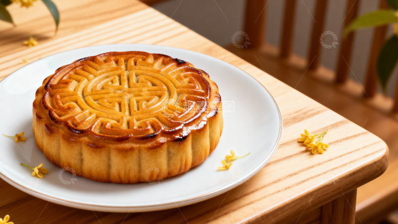 高清大图下载【趣麦麦图】中秋节月饼背景020