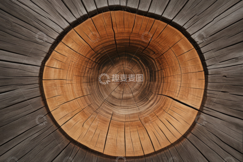 高清大图下载【趣麦麦图】树桩截面纹理特写
