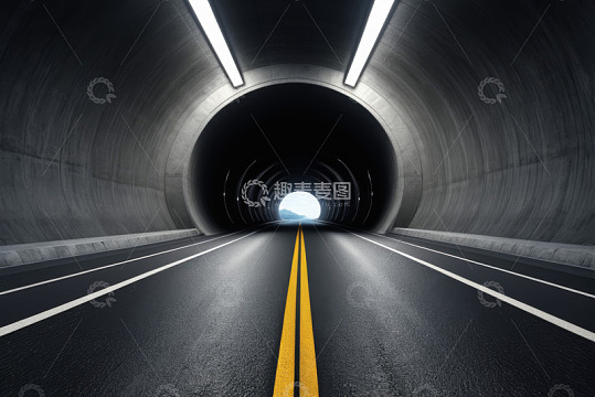 公路隧道内景象