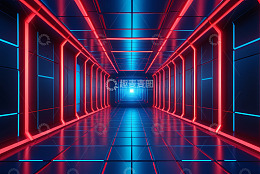未来感发光霓虹科技走廊