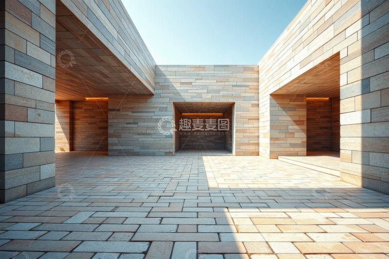 高清大图下载【趣麦麦图】现代建筑室内外过渡空间场景