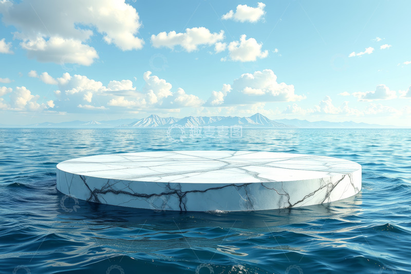 高清大图下载【趣麦麦图】海上大理石平台自然风光