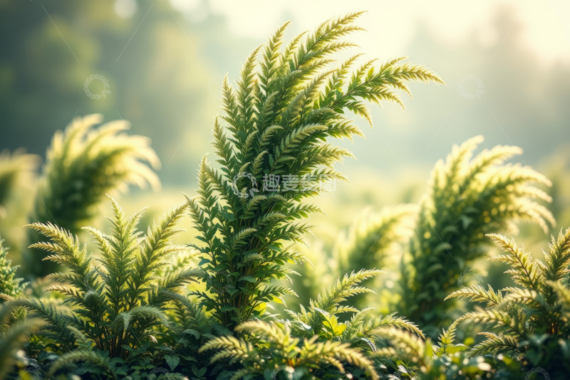 高清大图下载【趣麦麦图】阳光下的蕨类植物特写
