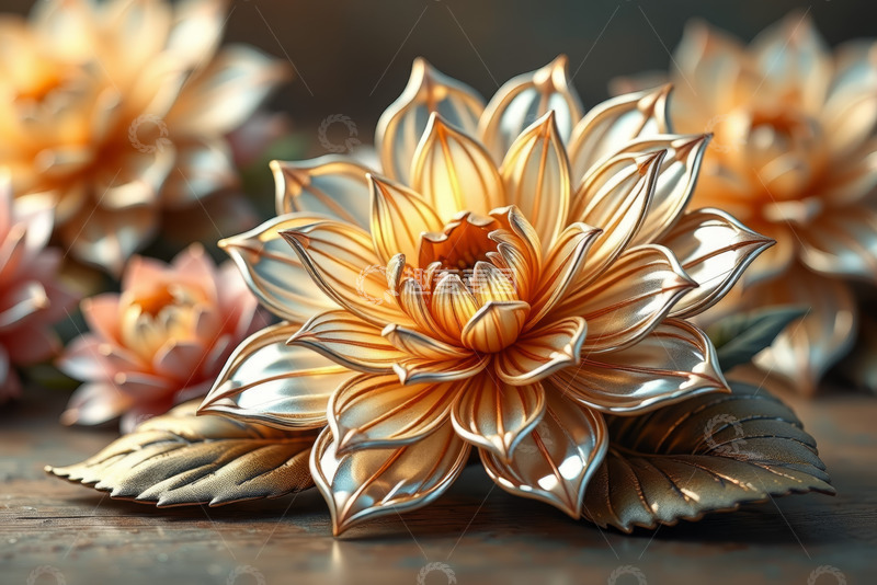 高清大图下载【趣麦麦图】金色花朵微距特写素材