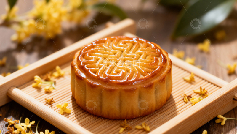 高清大图下载【趣麦麦图】中秋节月饼背景033