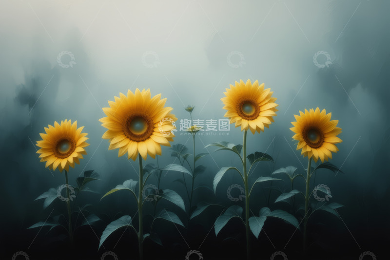 高清大图下载【趣麦麦图】黄色向日葵自然风光画面