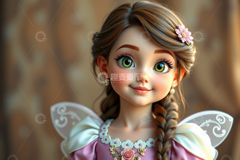高清大图下载【趣麦麦图】可爱卡通小女孩甜美形象
