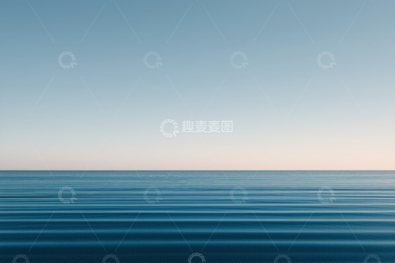 高清大图下载【趣麦麦图】平静海面与蓝天景色