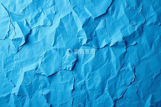 蓝色褶皱纸张背景纹理