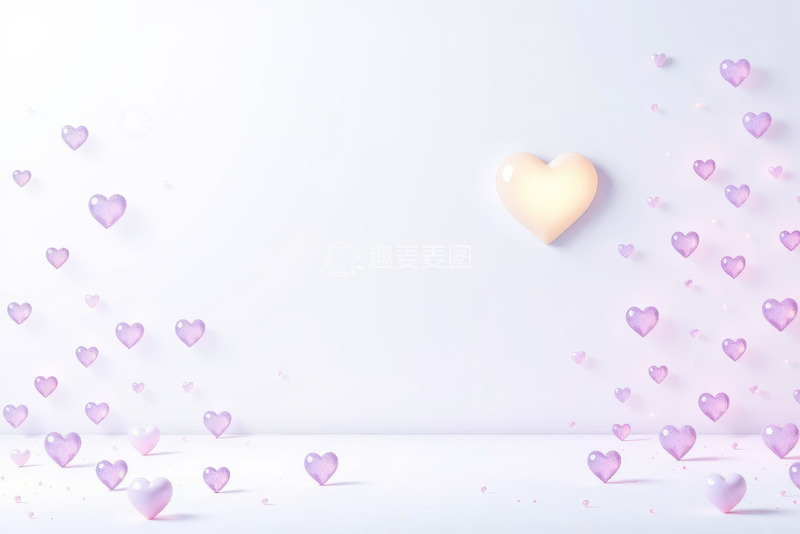 高清大图下载【趣麦麦图】爱心漂浮浪漫背景素材