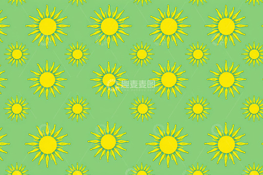 绿色背景黄色太阳图案