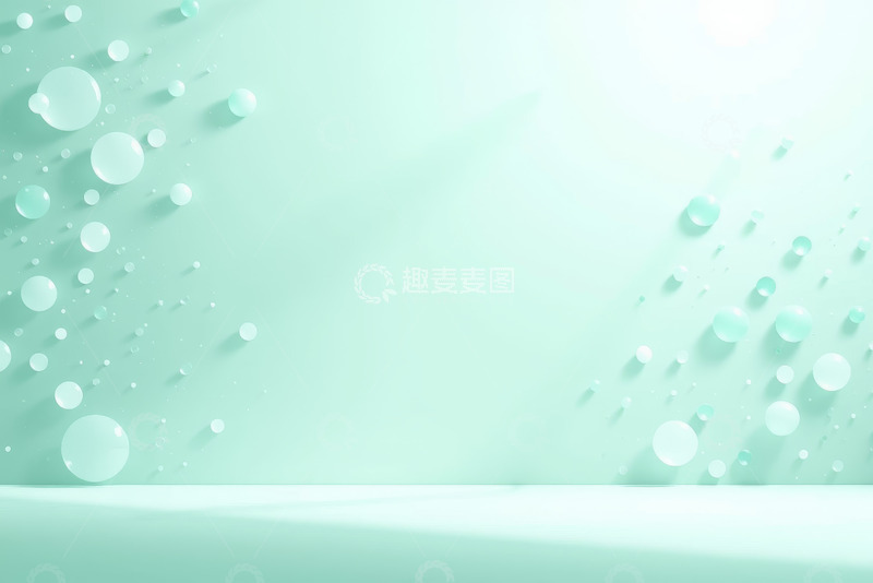 高清大图下载【趣麦麦图】浅绿色背景带气泡抽象场景