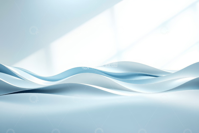 高清大图下载【趣麦麦图】蓝色抽象波浪背景素材