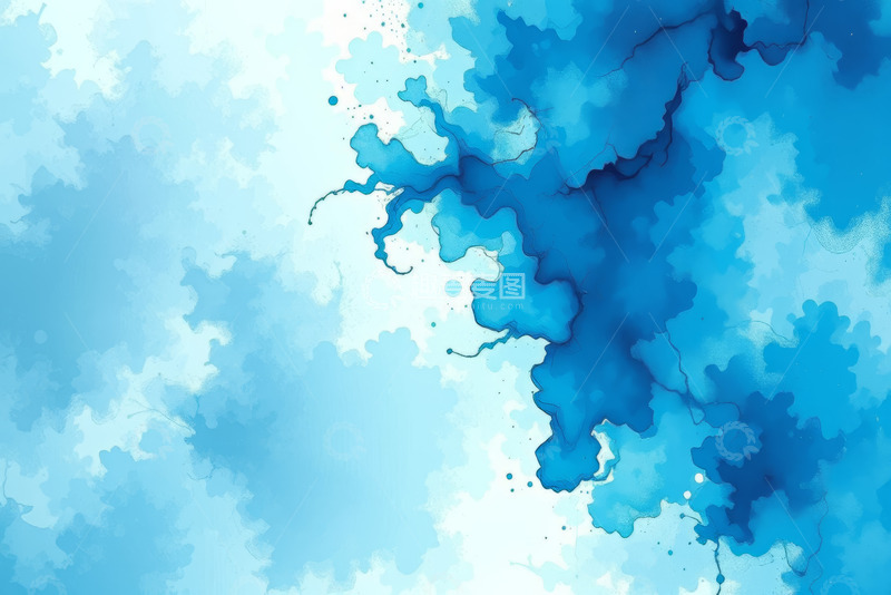 高清大图下载【趣麦麦图】蓝色水墨风格背景素材