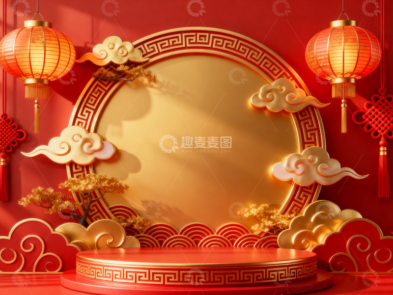 高清大图下载【趣麦麦图】新年元旦春节背景_普屏030