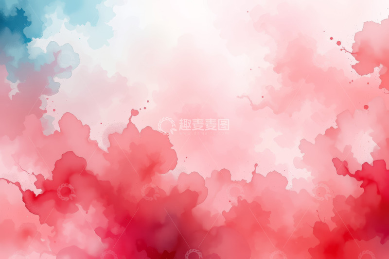 高清大图下载【趣麦麦图】粉蓝渐变水彩抽象背景