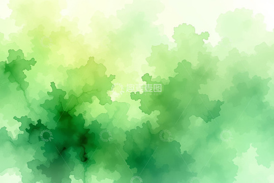 绿色抽象背景水彩效果