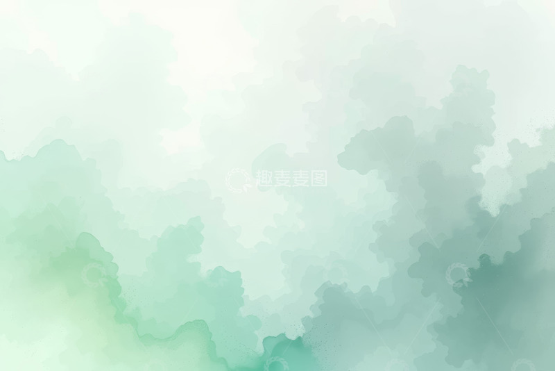 高清大图下载【趣麦麦图】淡绿色水彩风格背景素材