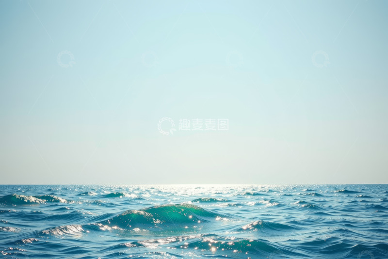 高清大图下载【趣麦麦图】蓝色海洋海面波浪景象