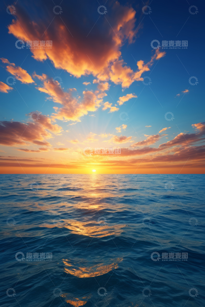 高清大图下载【趣麦麦图】海上日出天空海洋美景