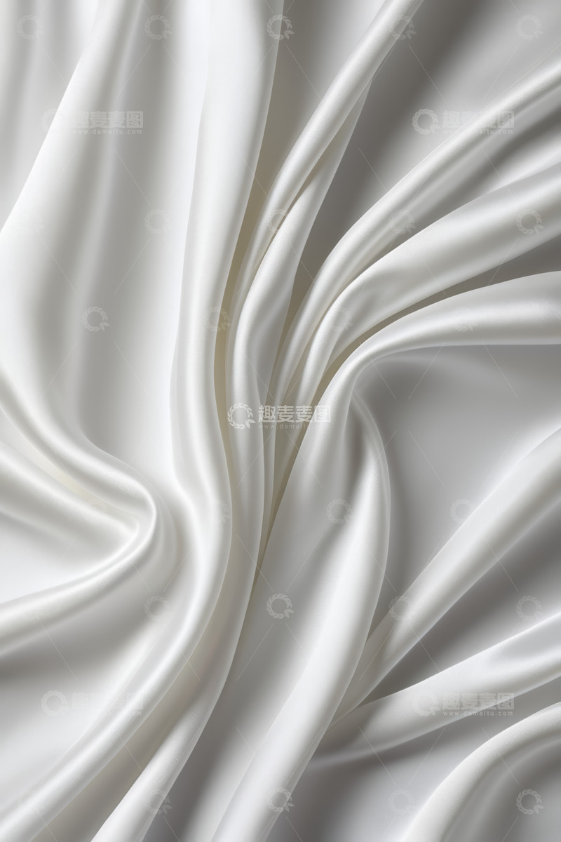 高清大图下载【趣麦麦图】白色丝绸织物纹理特写