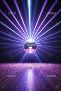 迪斯科球与舞台灯光效果