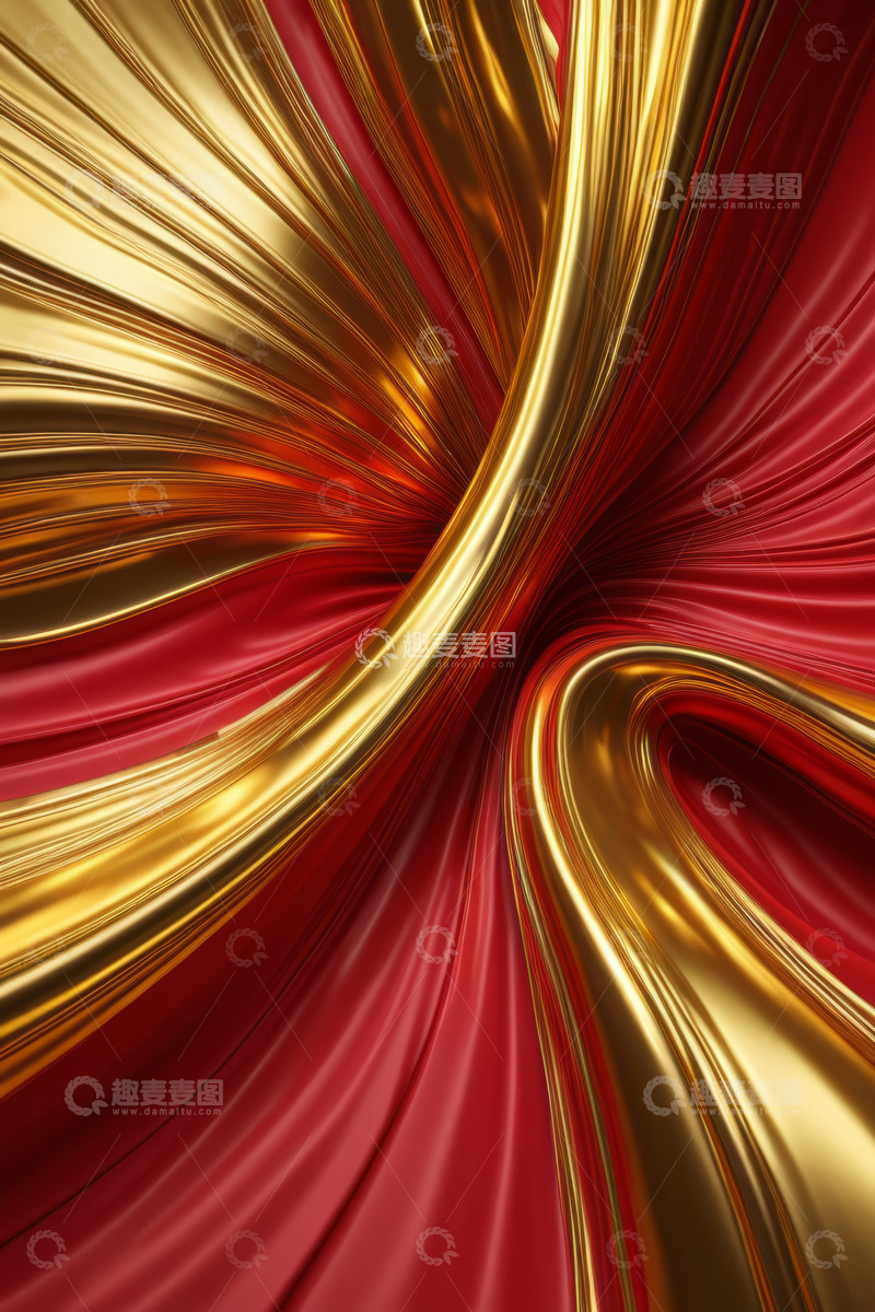 高清大图下载【趣麦麦图】红金交织抽象背景