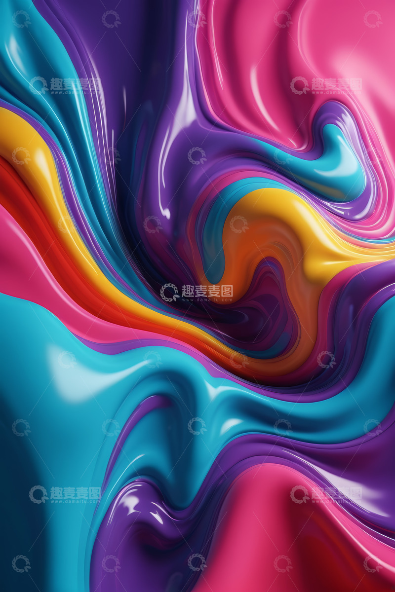 高清大图下载【趣麦麦图】多彩流体抽象背景图案