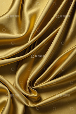 金色丝绸织物纹理特写