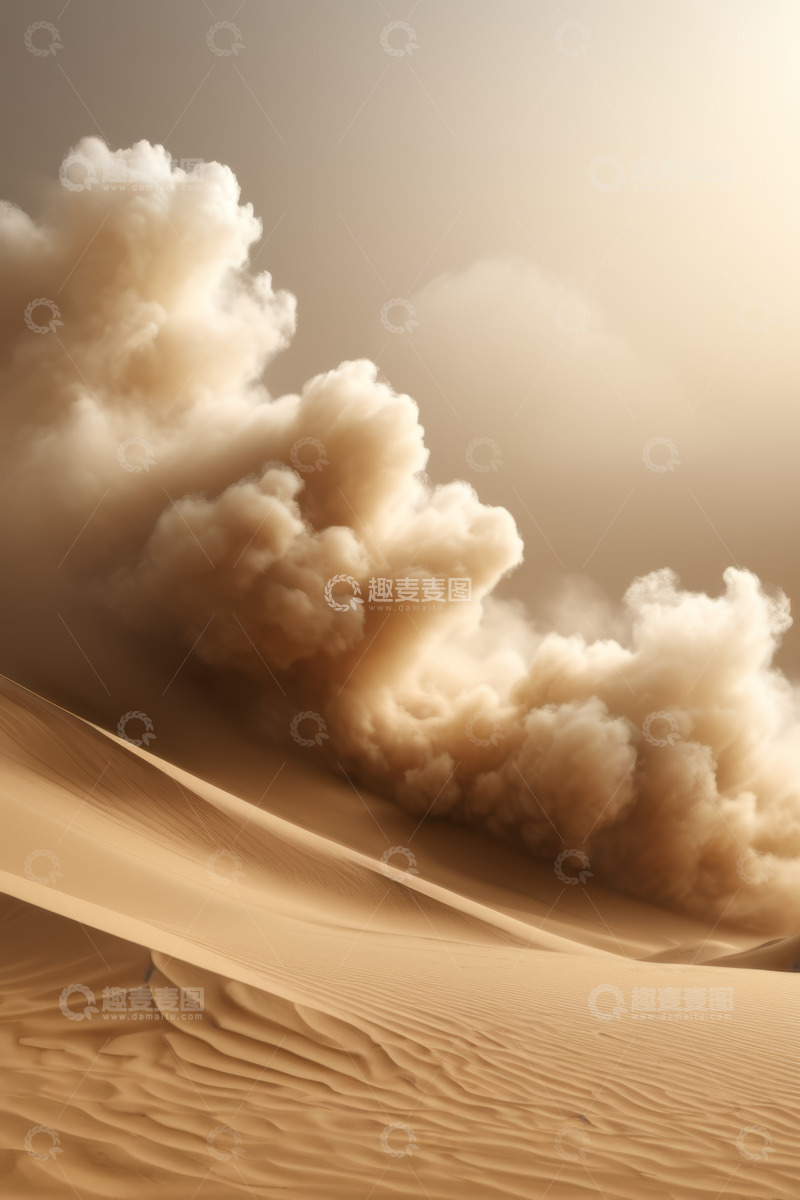 高清大图下载【趣麦麦图】沙漠中扬起沙尘的景象