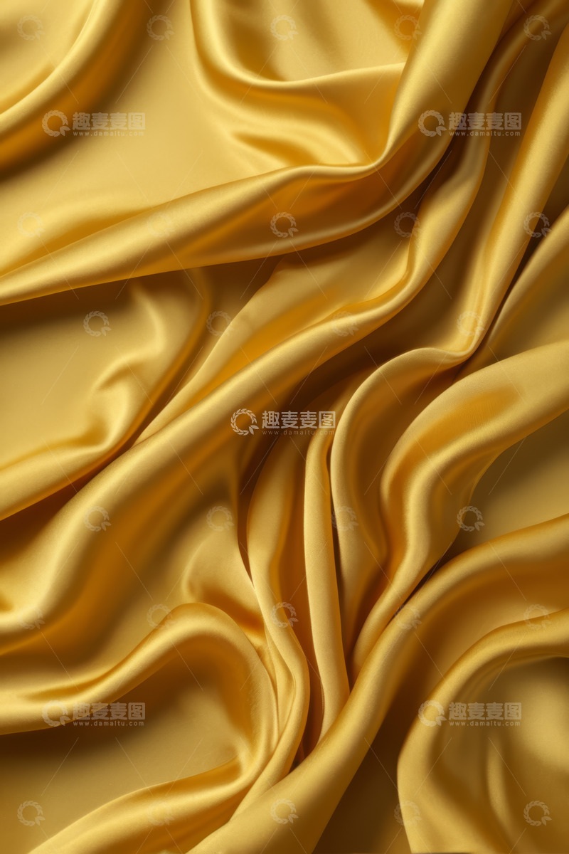 高清大图下载【趣麦麦图】金色丝绸布料纹理特写
