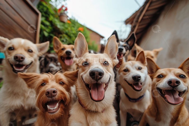 高清大图下载【趣麦麦图】一群可爱的小狗狗