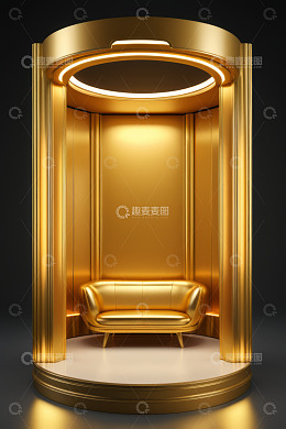 金色现代风格休息舱