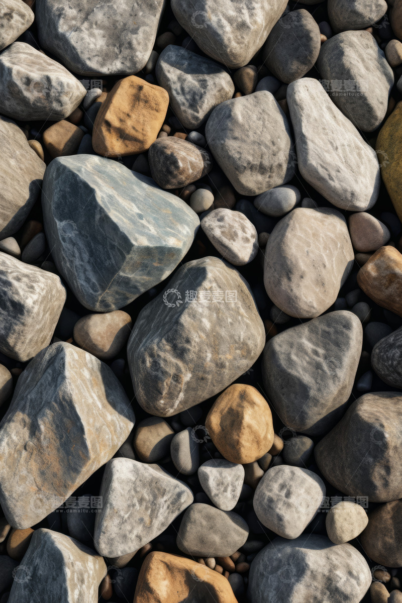 高清大图下载【趣麦麦图】多色大小不一鹅卵石特写