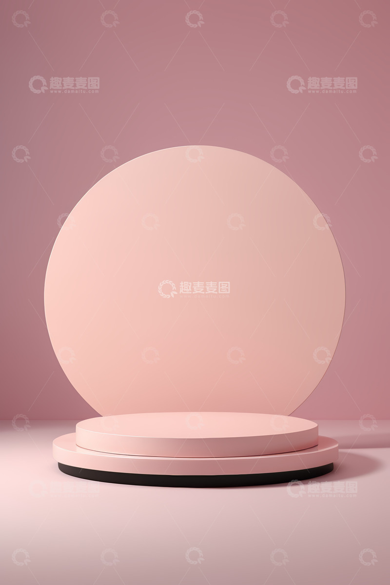 高清大图下载【趣麦麦图】粉色圆形产品展示台