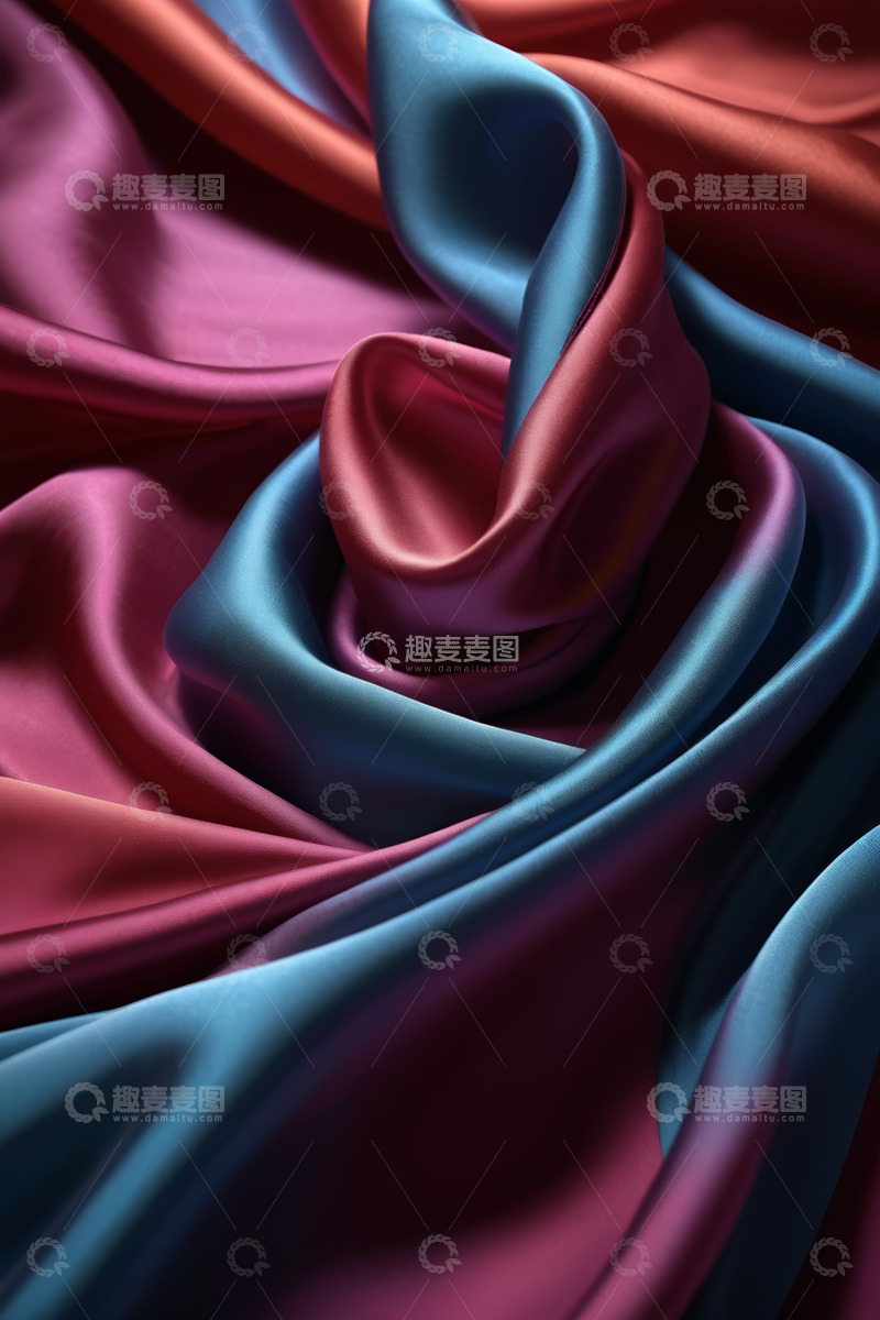 高清大图下载【趣麦麦图】多彩丝绸布料特写