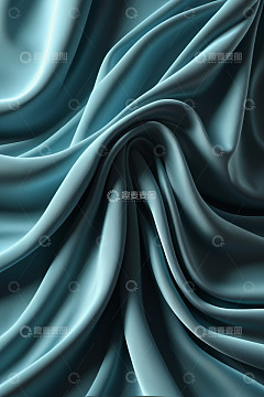蓝绿色丝绸质感纹理画面