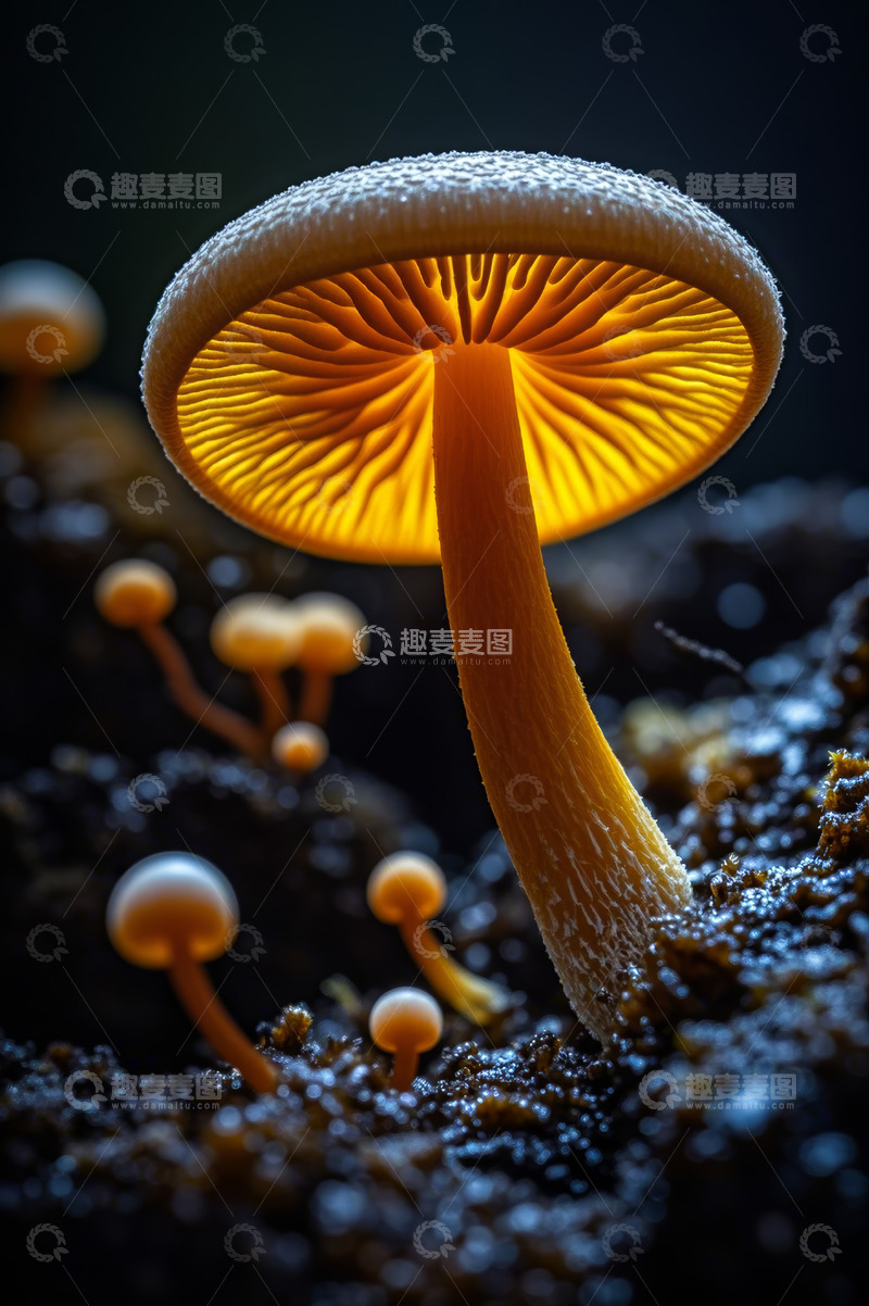 高清大图下载【趣麦麦图】特写橙色蘑菇自然风光