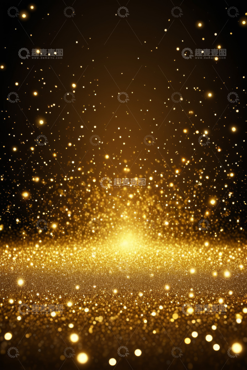 高清大图下载【趣麦麦图】金色粒子闪耀背景素材