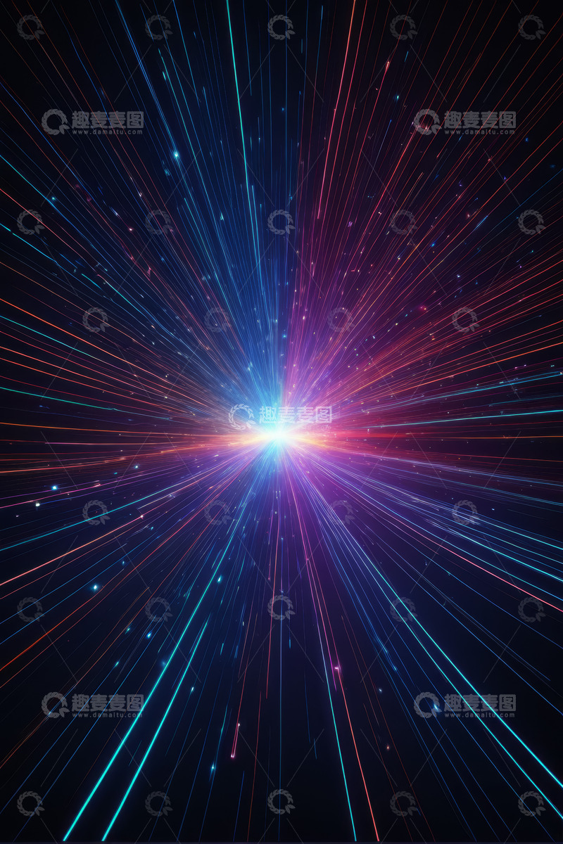 高清大图下载【趣麦麦图】放射状光线星空抽象背景