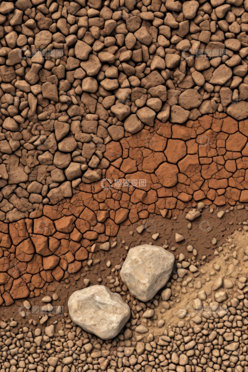 高清大图下载【趣麦麦图】干裂土地与石块特写