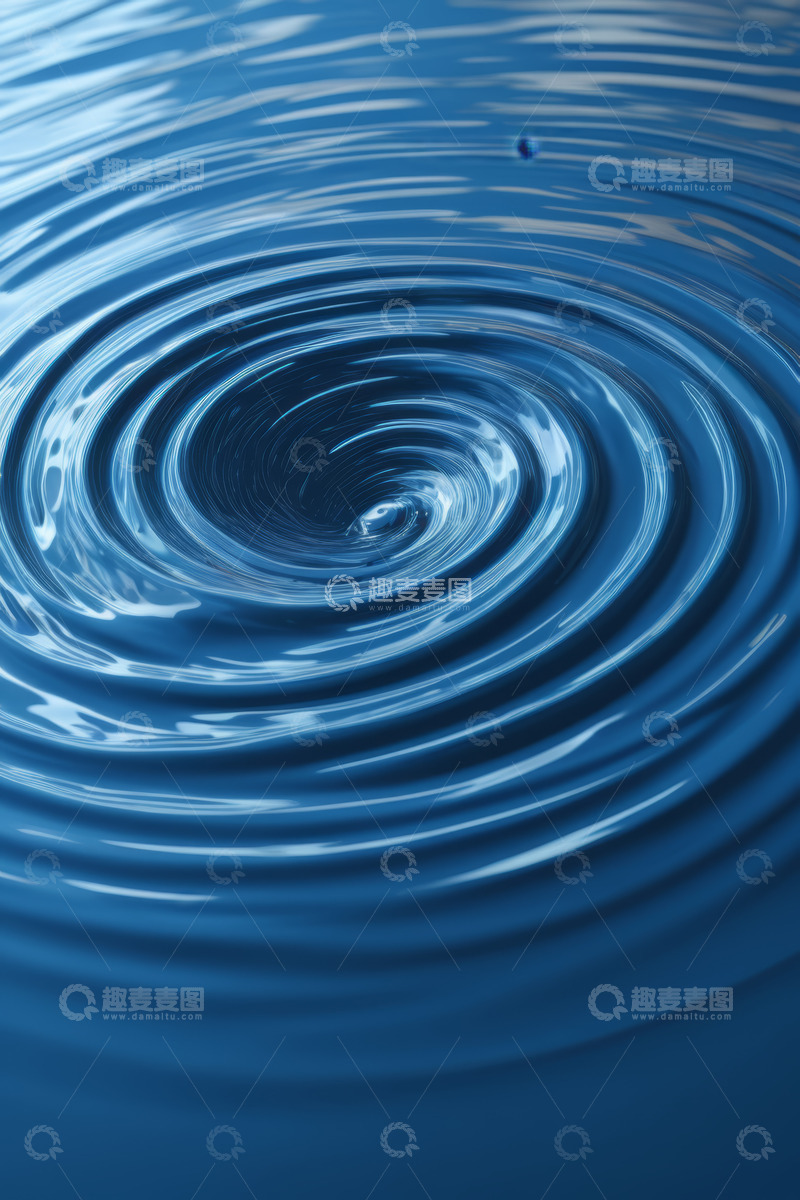 高清大图下载【趣麦麦图】蓝色水面波纹特写