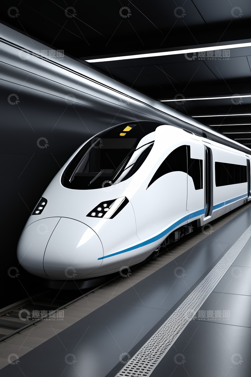 高清大图下载【趣麦麦图】高铁站台上的高速列车