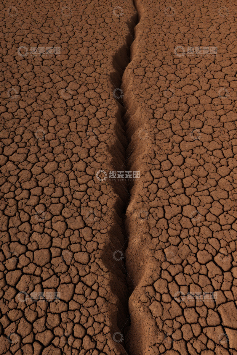 高清大图下载【趣麦麦图】干裂土地上的巨大裂缝