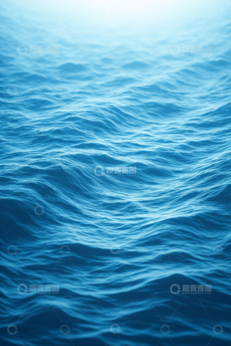 高清大图下载【趣麦麦图】蓝色海洋水面波纹景象